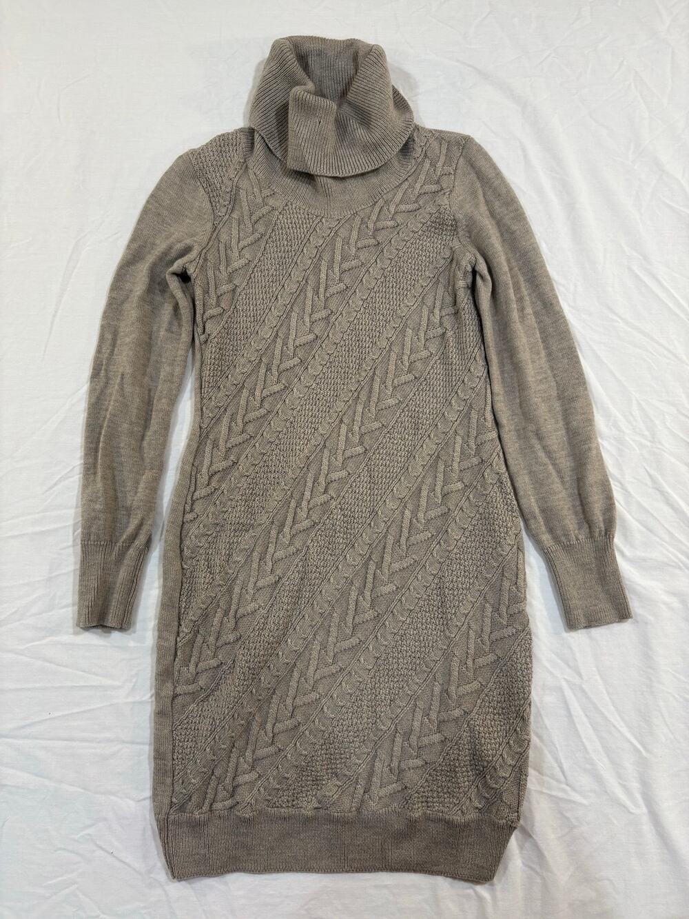 Banana Republic Heritage Turtleneck Cable Knit Merino Wool Tunic Sweater
